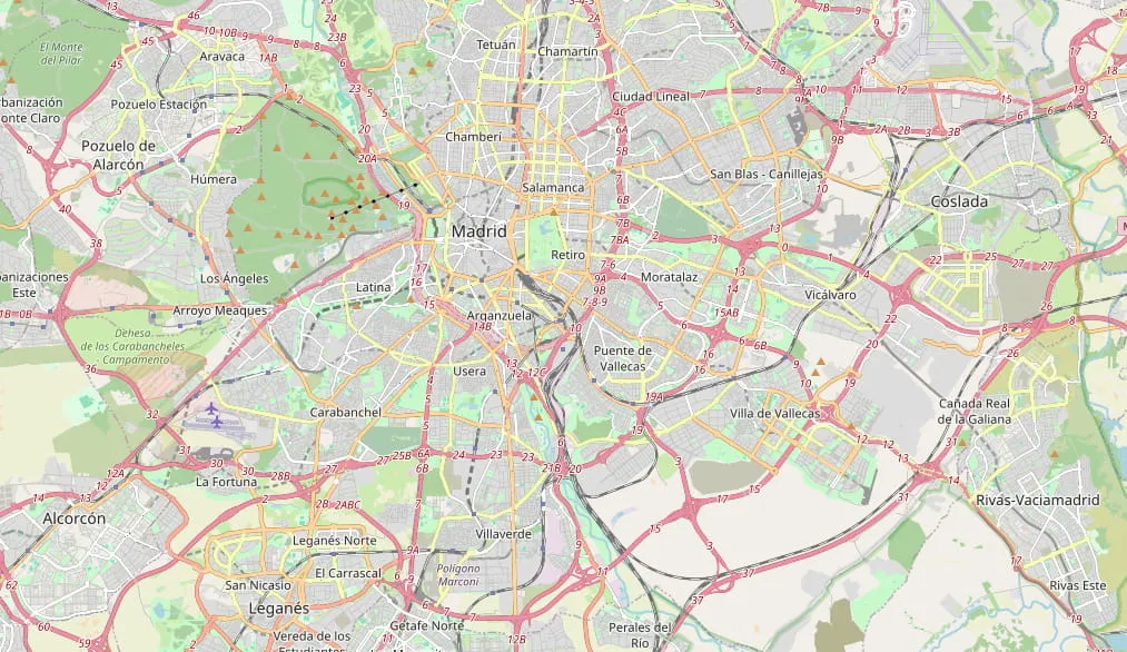 Mapa de la Comunidad de Madrid