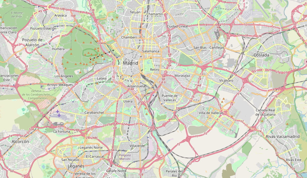 Mapa de la Comunidad de Madrid